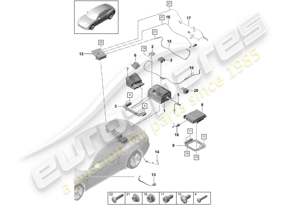 a part diagram from the porsche panamera parts catalogue
