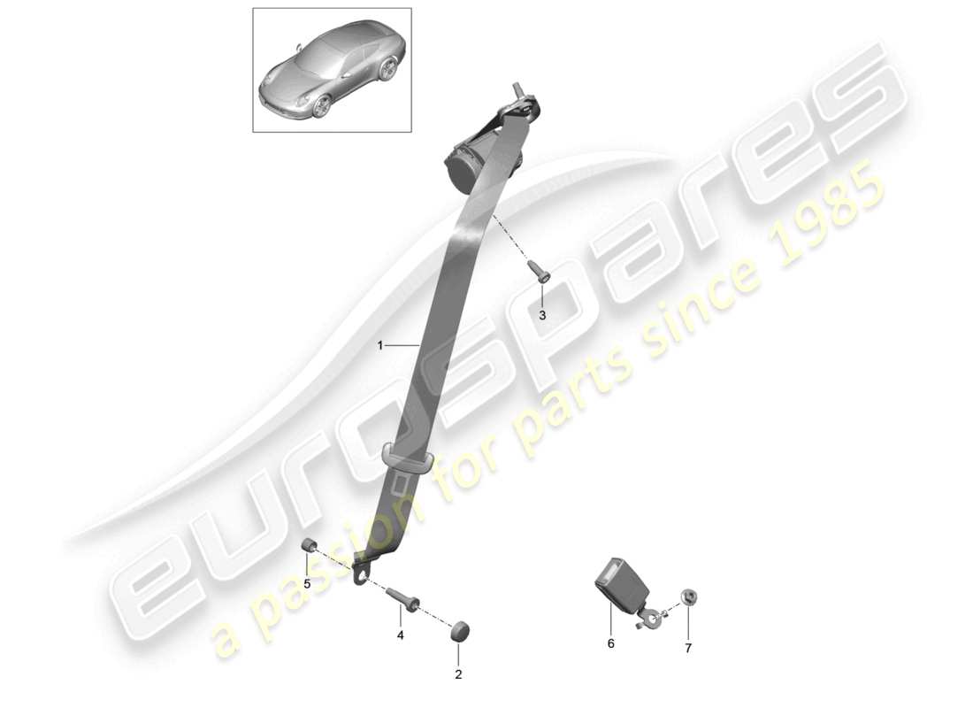 a part diagram from the porsche 2012 (991-1) parts catalogue