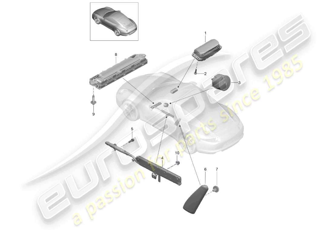 a part diagram from the porsche 2012 (991-1) parts catalogue