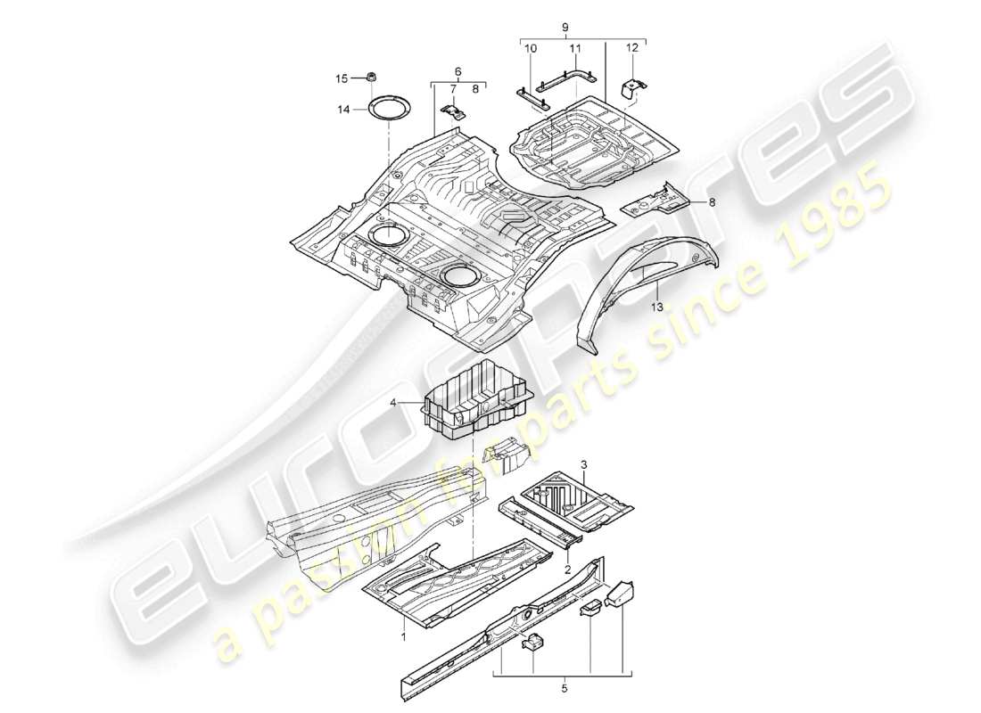 a part diagram from the porsche 2006 (cayenne e1 9pa) parts catalogue