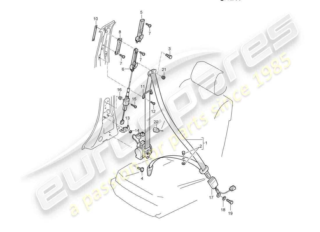 a part diagram from the porsche 2006 (cayenne e1 9pa) parts catalogue