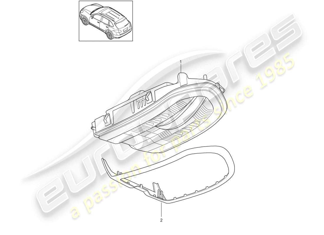a part diagram from the porsche 2014 (cayenne e2 92a) parts catalogue
