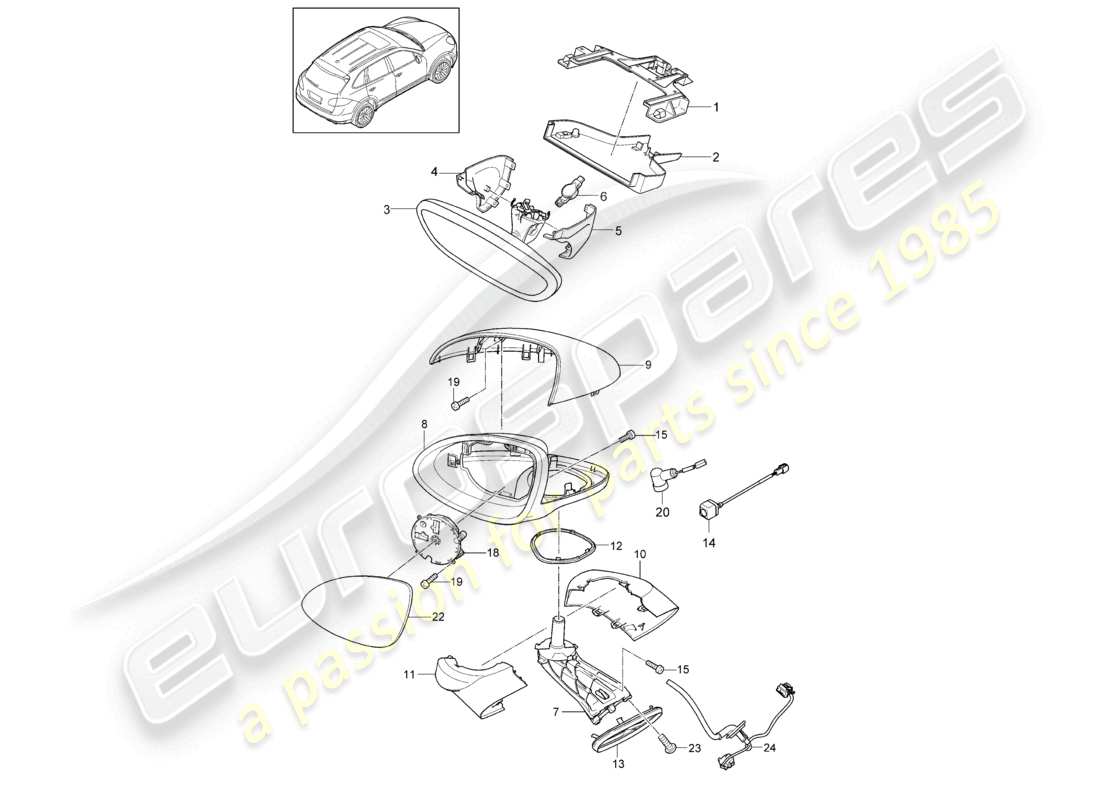 a part diagram from the porsche 2014 (cayenne e2 92a) parts catalogue