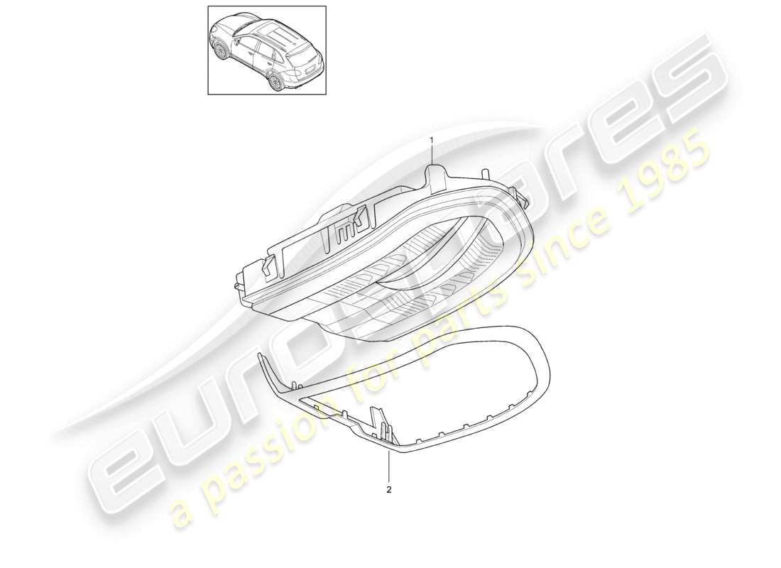 a part diagram from the porsche 2017 (cayenne e2 92a) parts catalogue