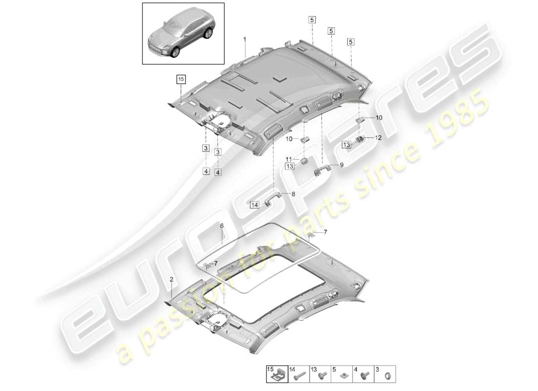 a part diagram from the porsche 2019 (macan) parts catalogue