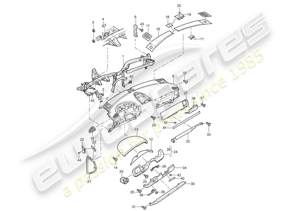 a part diagram from the porsche 2004 (cayenne e1 9pa) parts catalogue