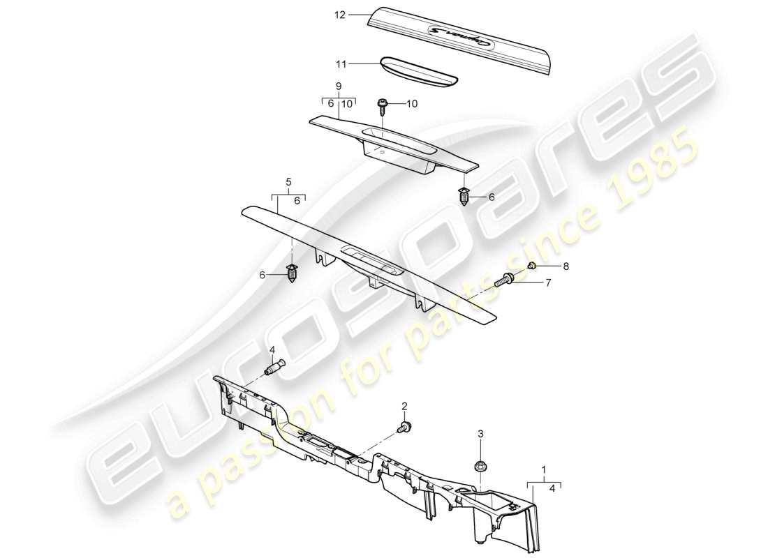 a part diagram from the porsche 2008 (987 cayman) parts catalogue