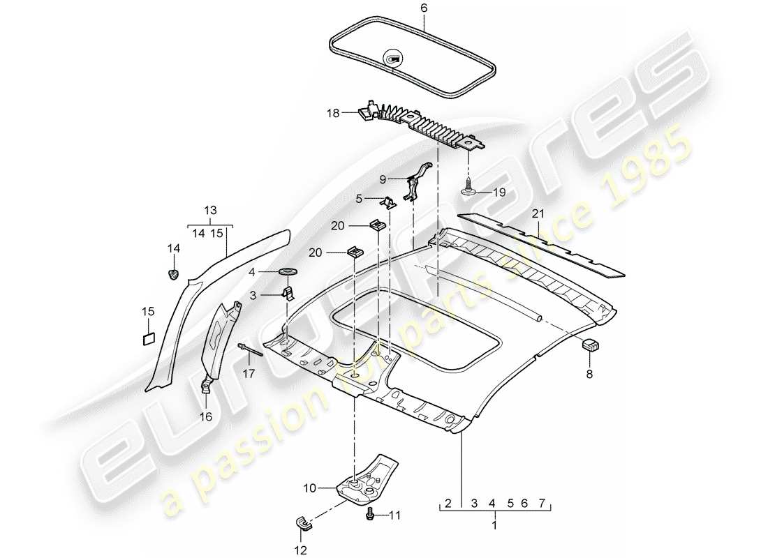 a part diagram from the porsche 997 parts catalogue