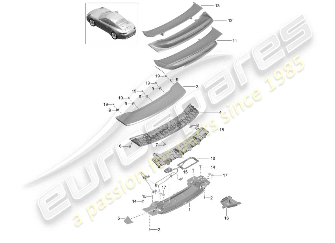 a part diagram from the porsche 2015 (991-1) parts catalogue