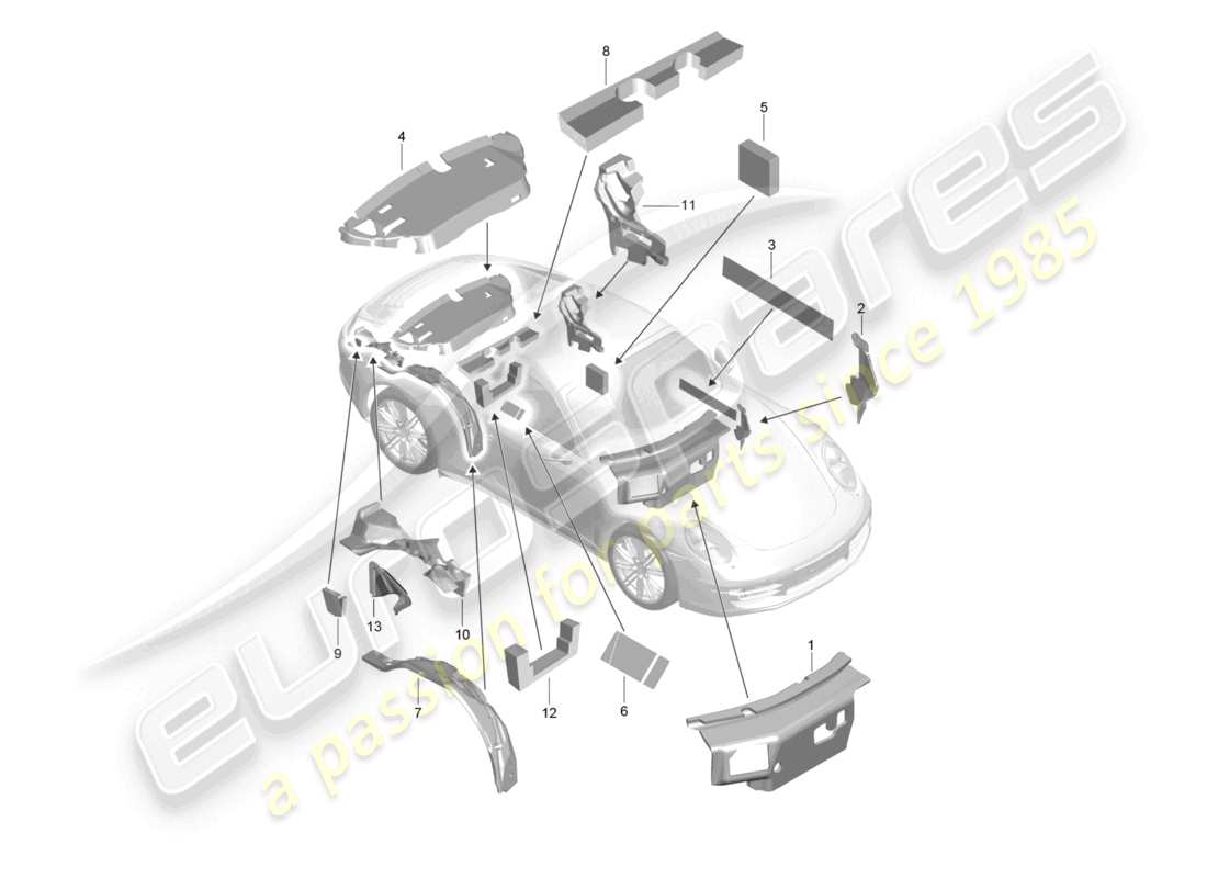 a part diagram from the porsche 2014 (991-1) parts catalogue