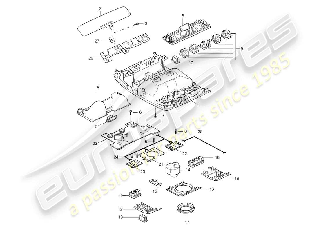 a part diagram from the porsche 2004 (cayenne e1 9pa) parts catalogue