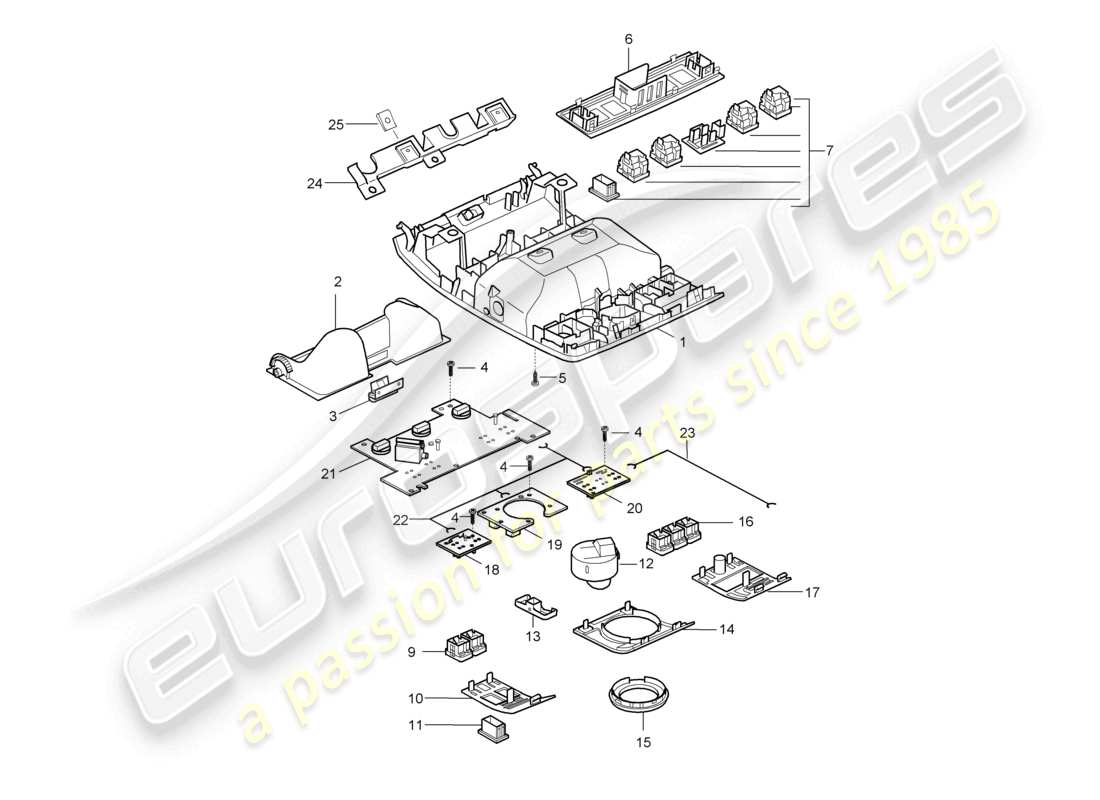 a part diagram from the porsche 2007 (cayenne e1 9pa) parts catalogue