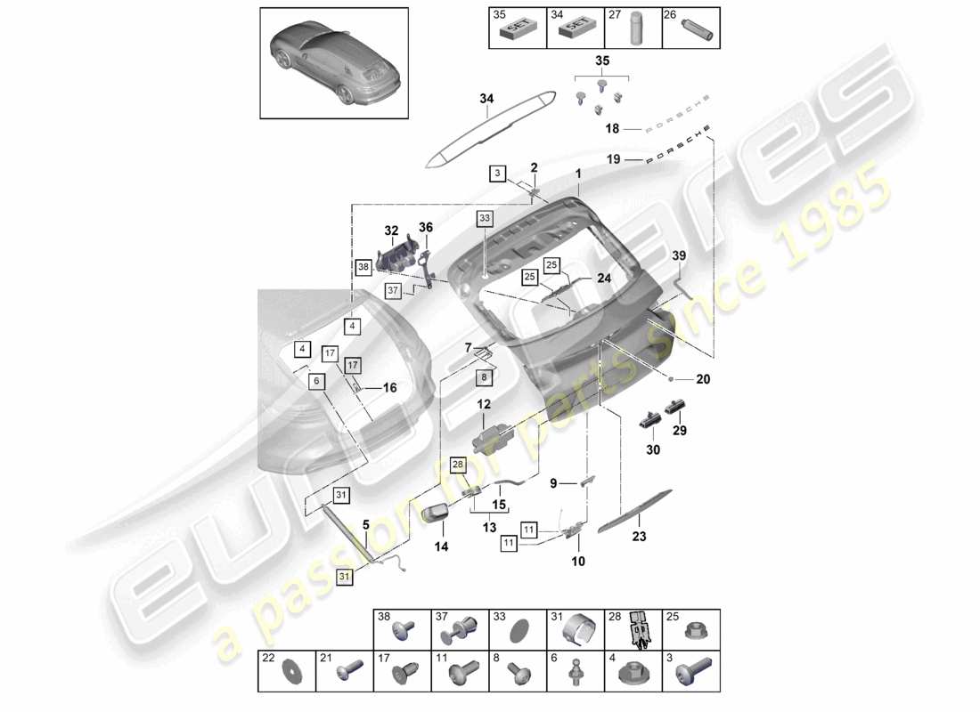 a part diagram from the porsche panamera parts catalogue