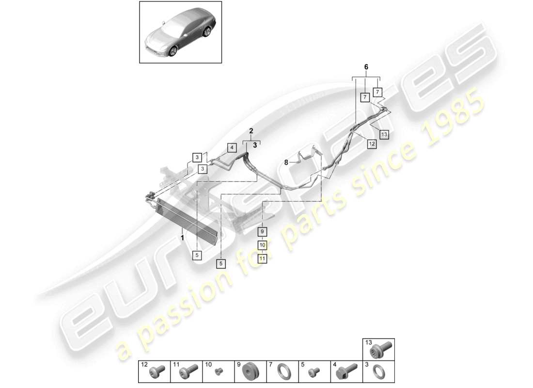 a part diagram from the porsche panamera parts catalogue