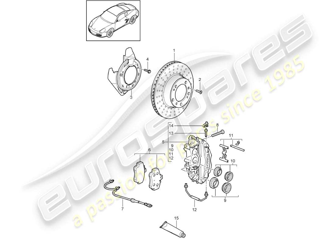 a part diagram from the porsche 2009 (987 cayman) parts catalogue