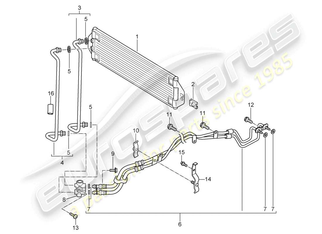 a part diagram from the porsche 2009 (cayenne e1 9pa) parts catalogue