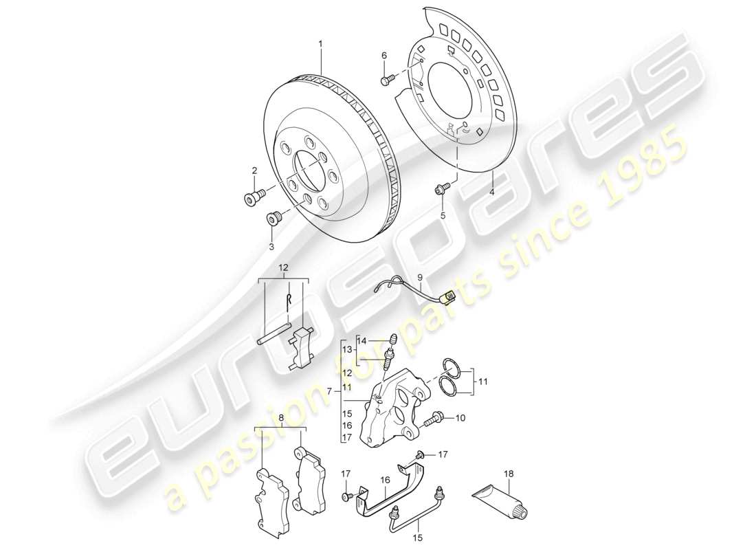 a part diagram from the porsche 2009 (cayenne e1 9pa) parts catalogue