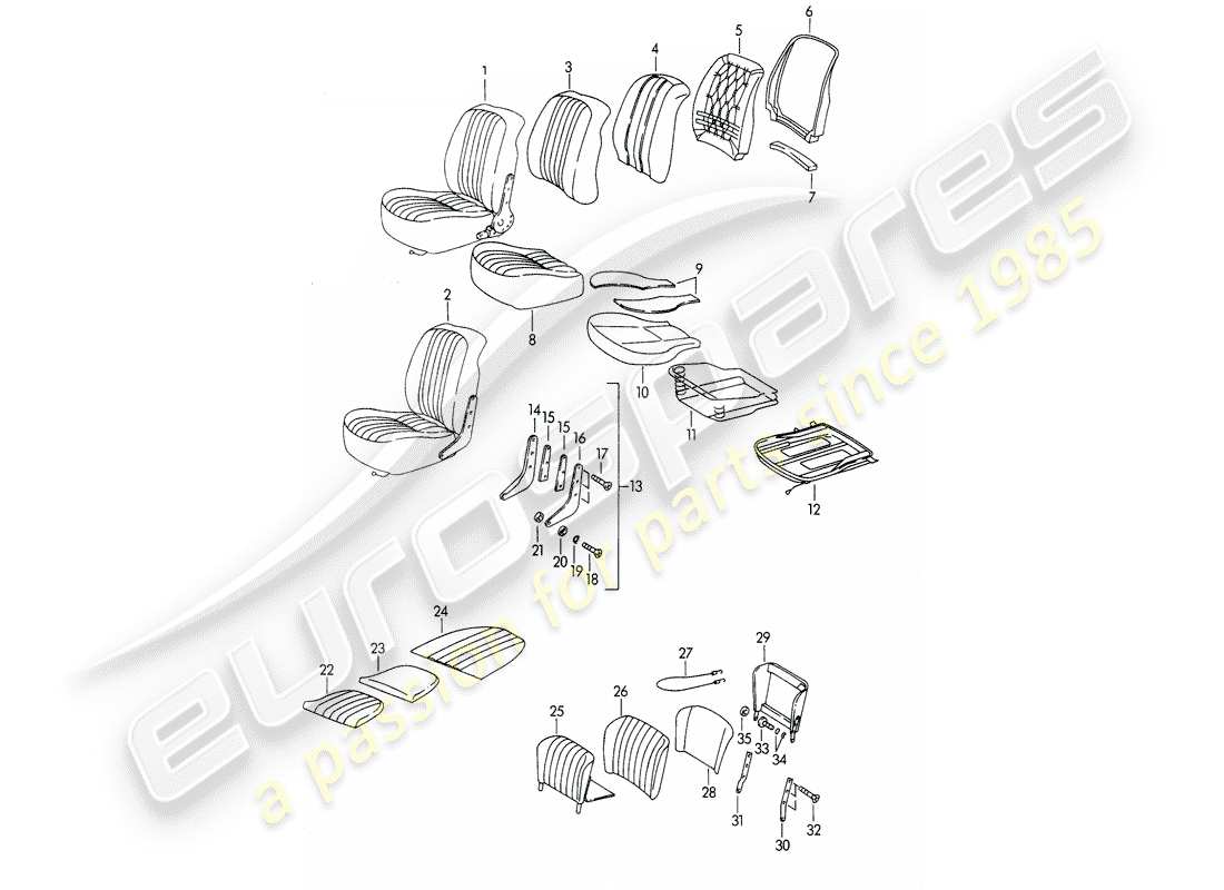 a part diagram from the porsche 356 parts catalogue
