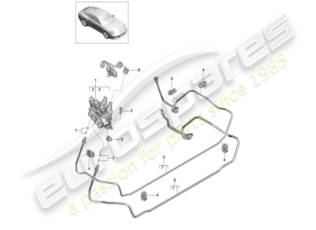 a part diagram from the porsche 991 parts catalogue