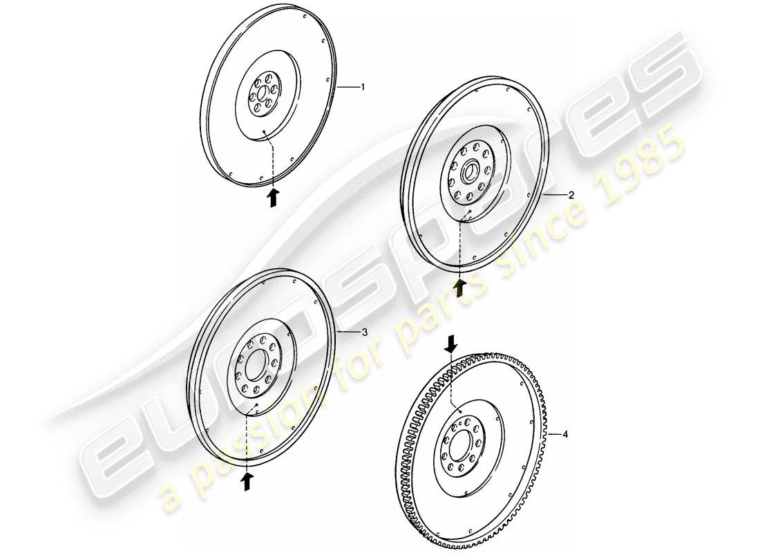 a part diagram from the porsche 1977 (refurbished and exchange catalogue) parts catalogue