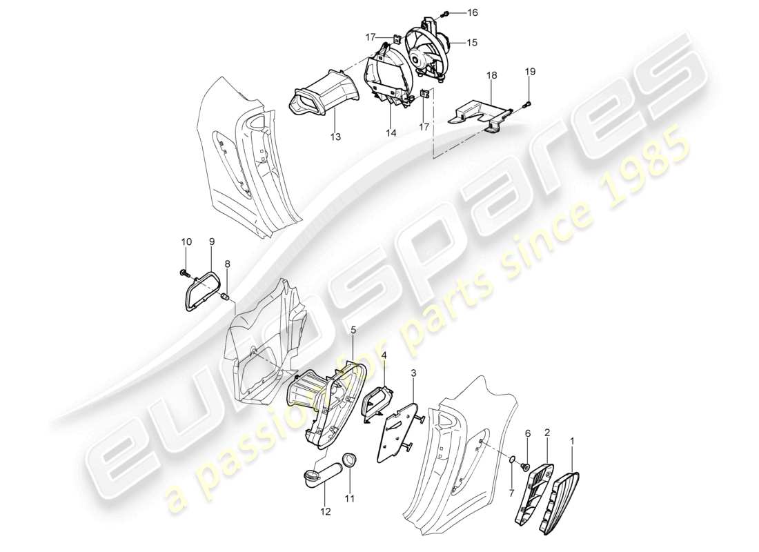 a part diagram from the porsche cayman parts catalogue
