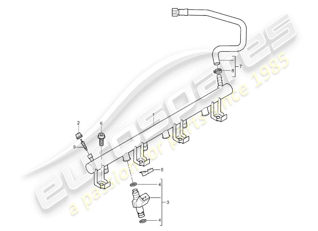 a part diagram from the porsche 2005 (cayenne e1 9pa) parts catalogue