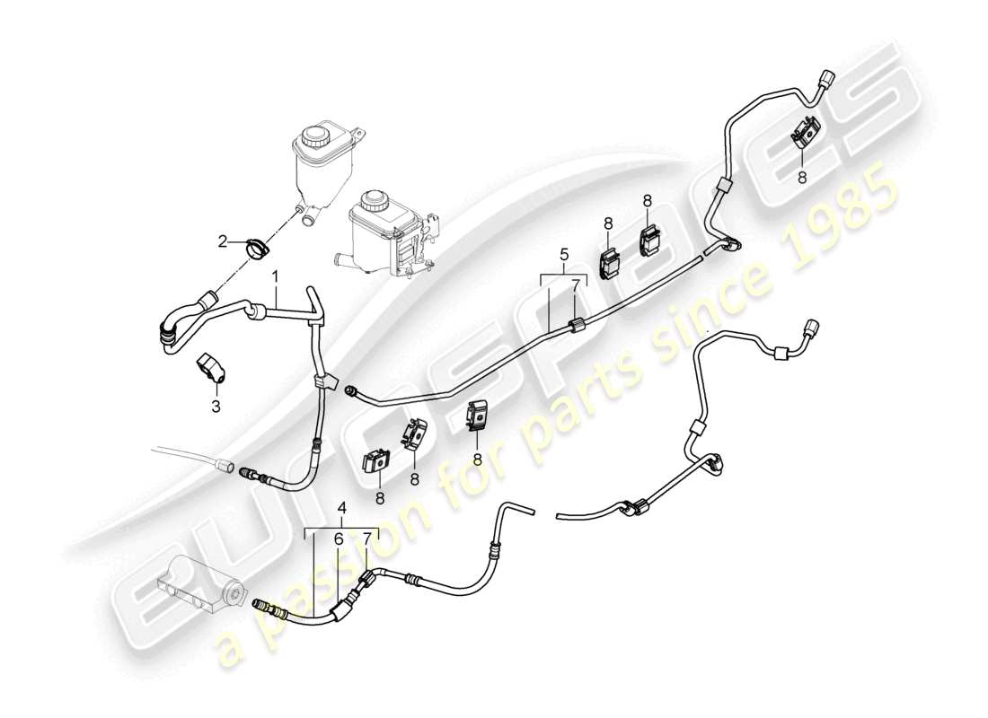 a part diagram from the porsche 2007 (cayenne e1 9pa) parts catalogue