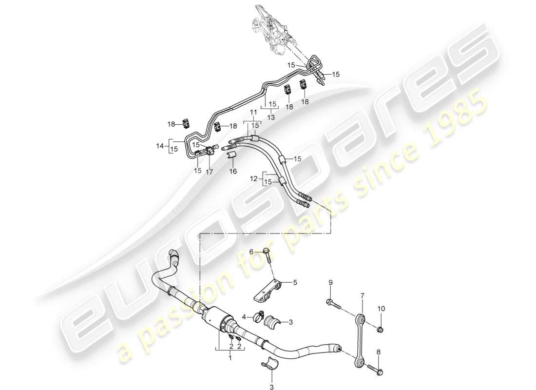 a part diagram from the porsche 2008 (cayenne e1 9pa) parts catalogue