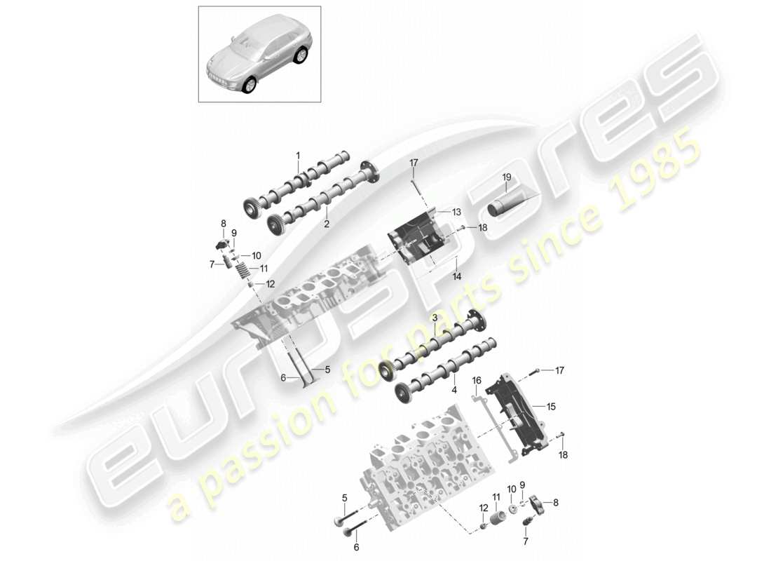 a part diagram from the porsche 2017 (macan) parts catalogue