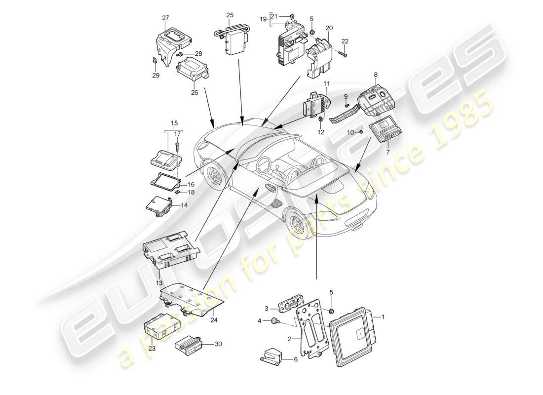 a part diagram from the porsche 2009 (987 boxster) parts catalogue