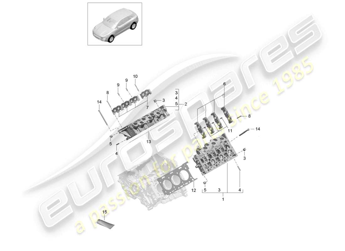 VIEW PARTS DIAGRAMS FROM THE PORSCHE MACAN PARTS CATALOGUE a part diagram from the porsche macan parts catalogue