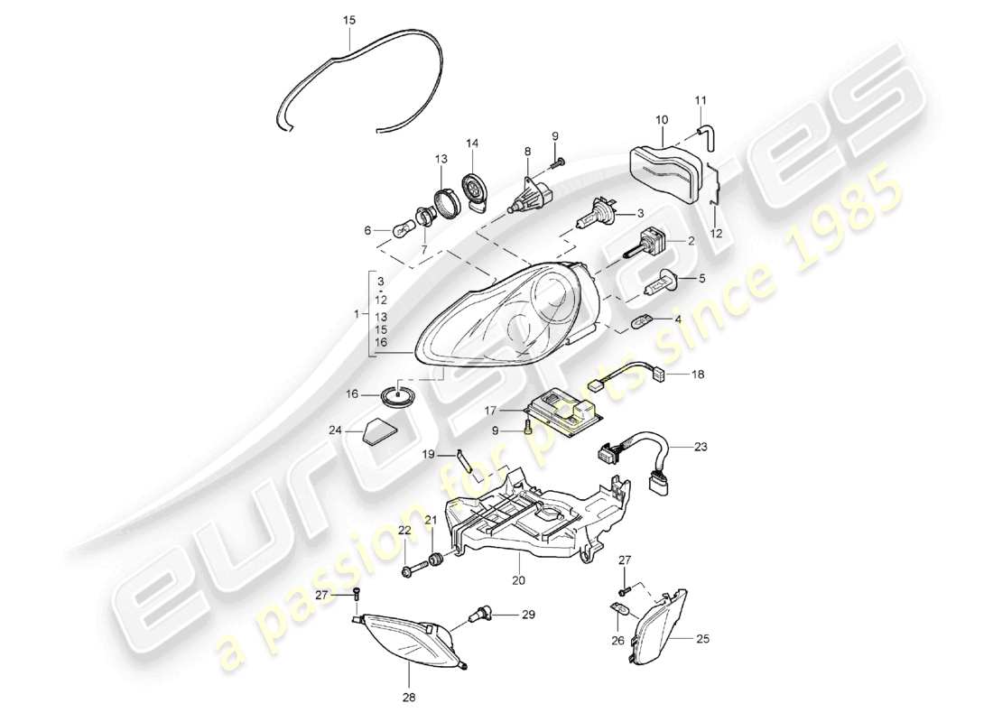 a part diagram from the porsche 2004 (cayenne e1 9pa) parts catalogue