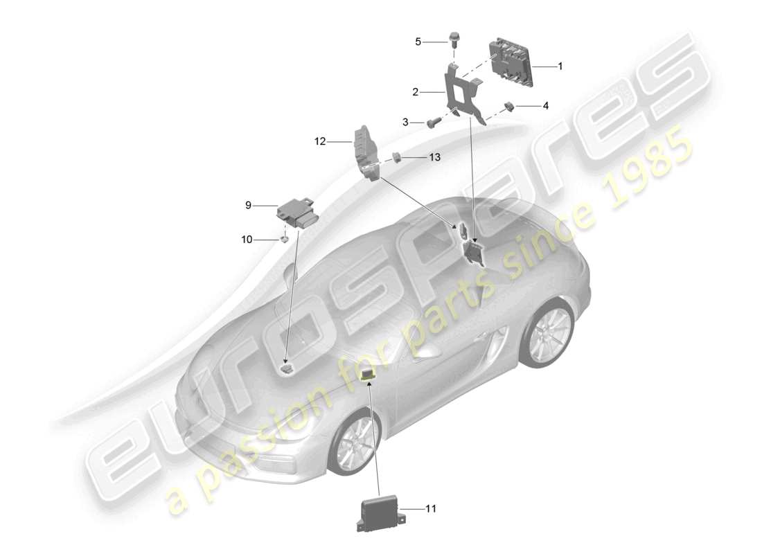 a part diagram from the porsche 2016 (981 boxster spyder) parts catalogue