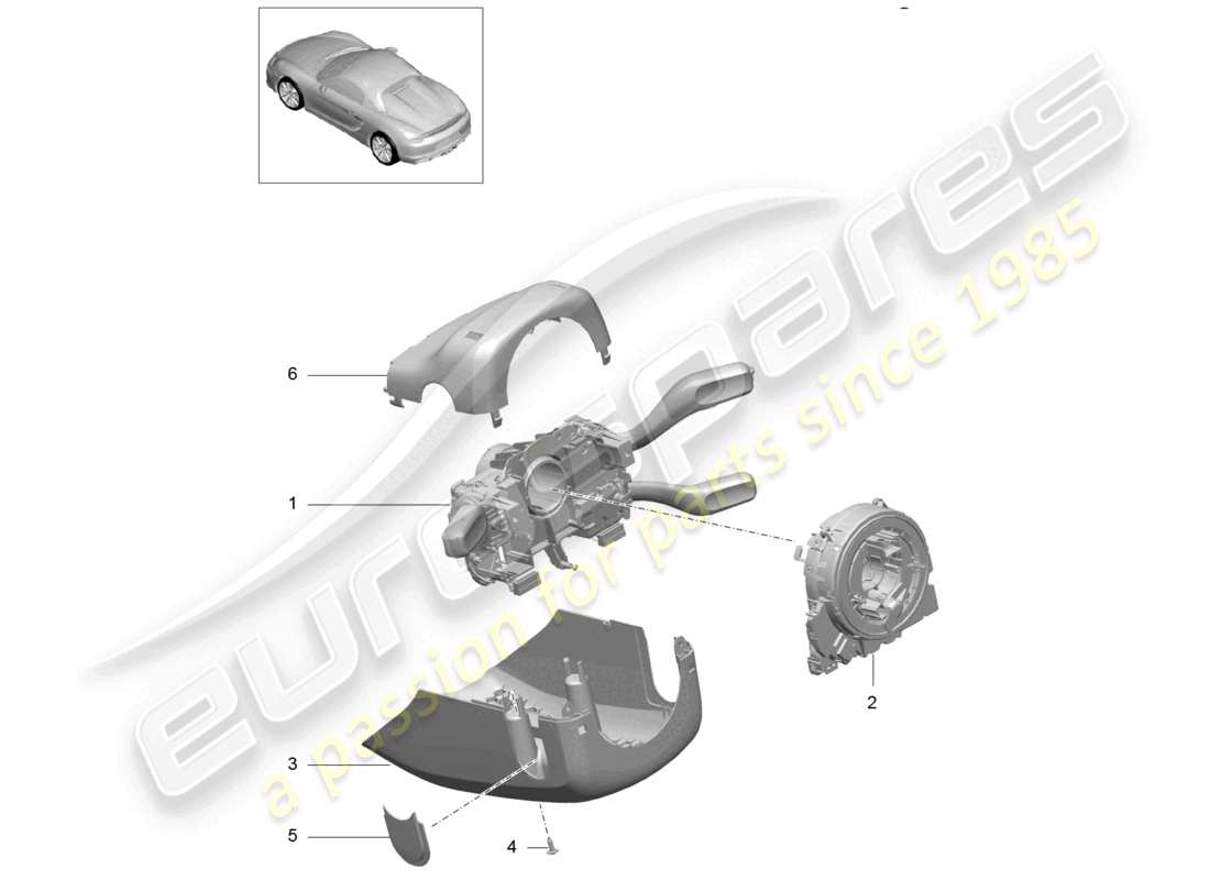 a part diagram from the porsche 2016 (981 boxster spyder) parts catalogue