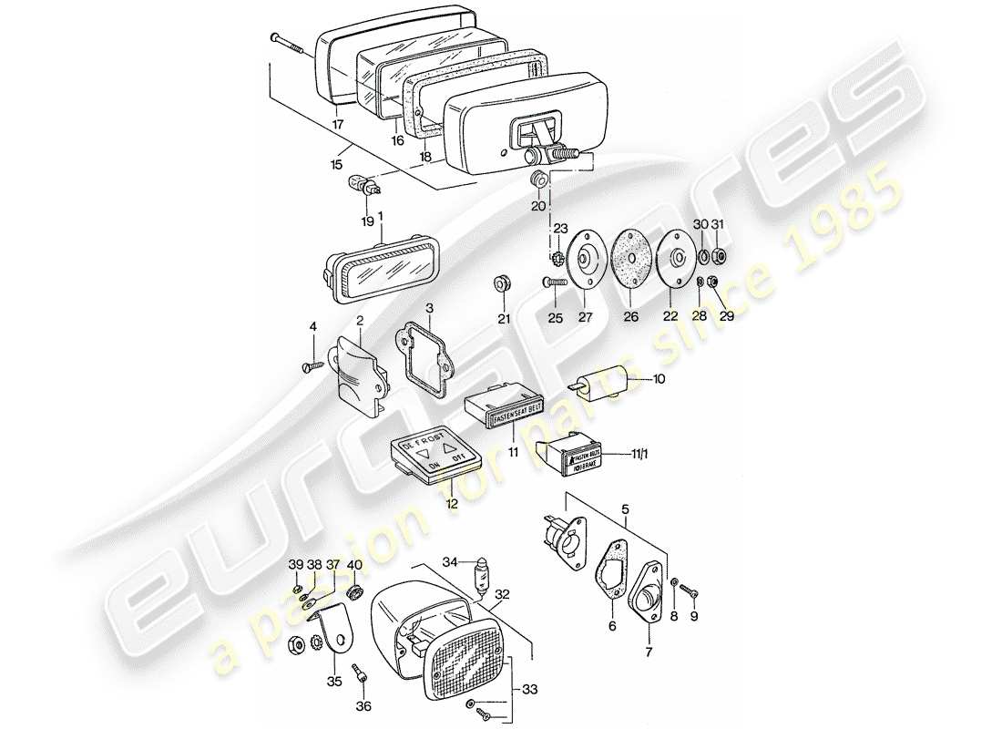 a part diagram from the porsche 1974 (911) parts catalogue