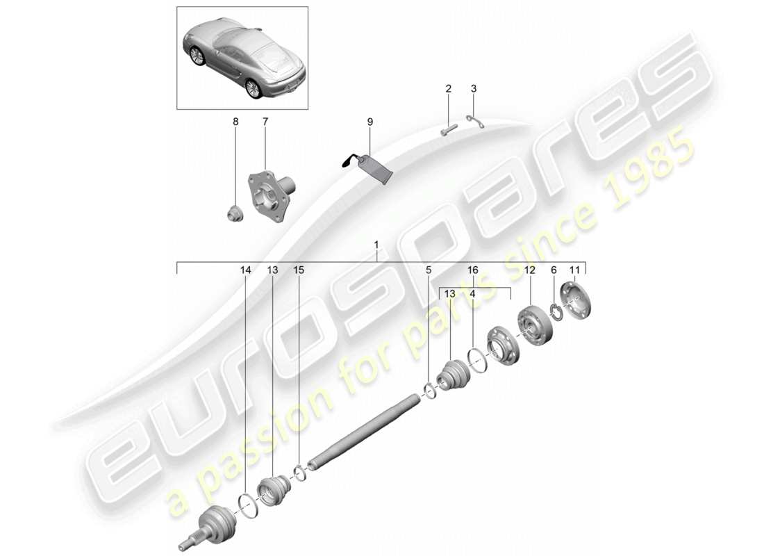 a part diagram from the porsche 2016 (981 cayman) parts catalogue