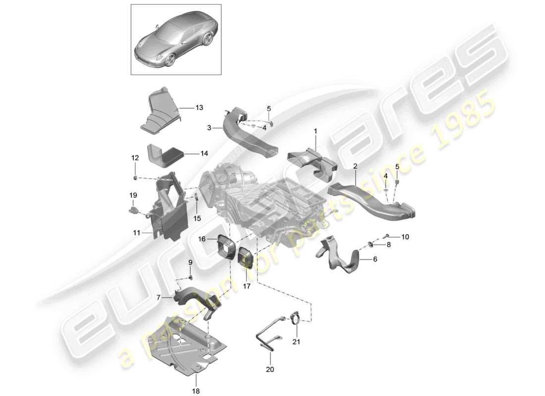 VIEW PARTS DIAGRAMS FROM THE PORSCHE 991 PARTS CATALOGUE a part diagram from the porsche 991 parts catalogue
