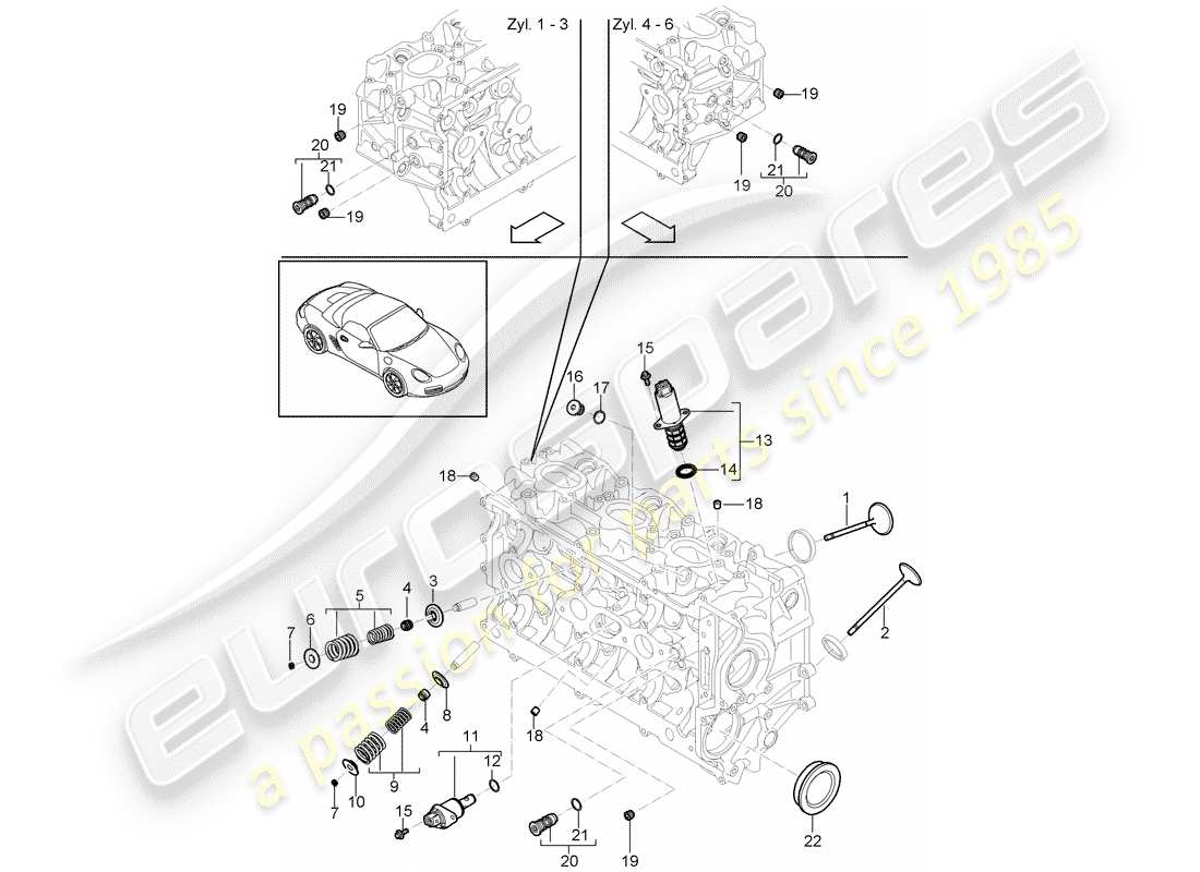 a part diagram from the porsche 2012 (987 boxster) parts catalogue