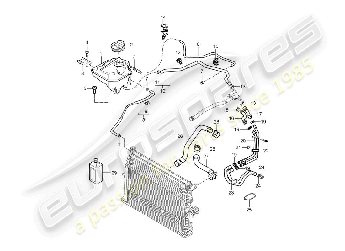 a part diagram from the porsche 2009 (cayenne e1 9pa) parts catalogue