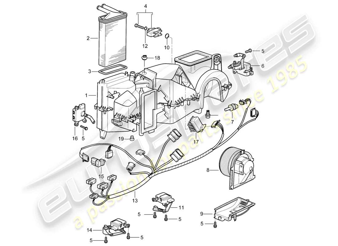 a part diagram from the porsche 1999 (986 boxster) parts catalogue