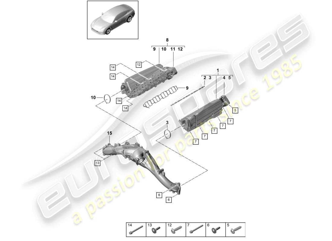a part diagram from the porsche panamera parts catalogue