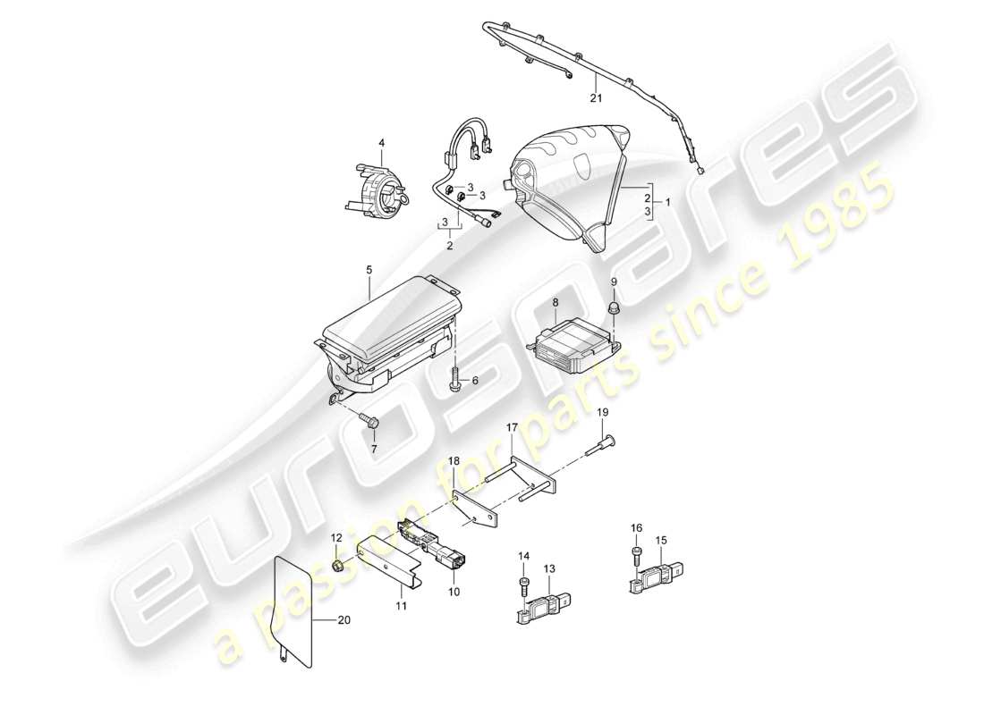 a part diagram from the porsche 2010 (cayenne e1 9pa) parts catalogue