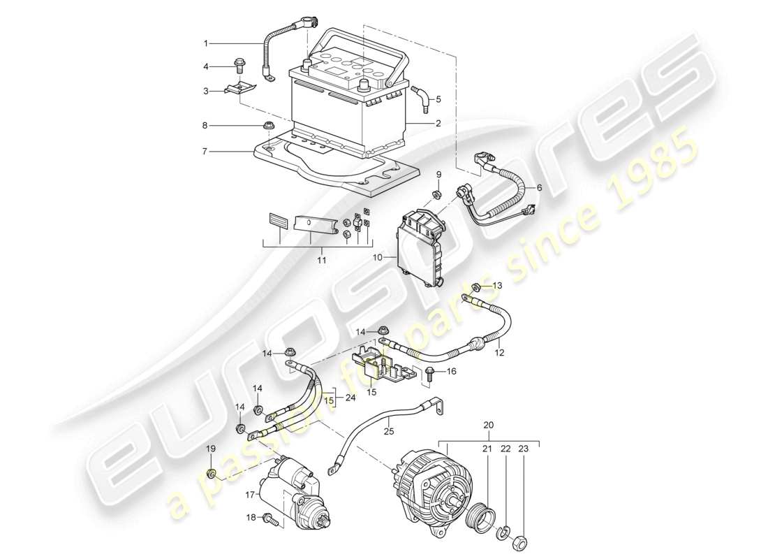 a part diagram from the porsche 2007 (987 boxster) parts catalogue