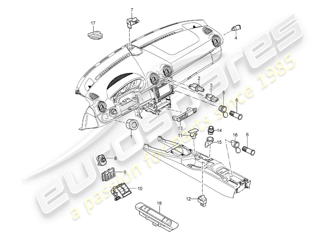 a part diagram from the porsche 2006 (987 boxster) parts catalogue
