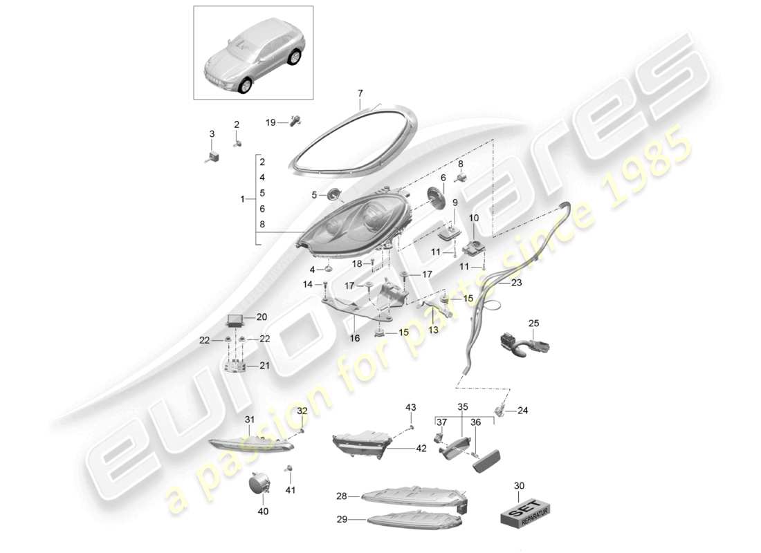 a part diagram from the porsche 2014 (macan) parts catalogue