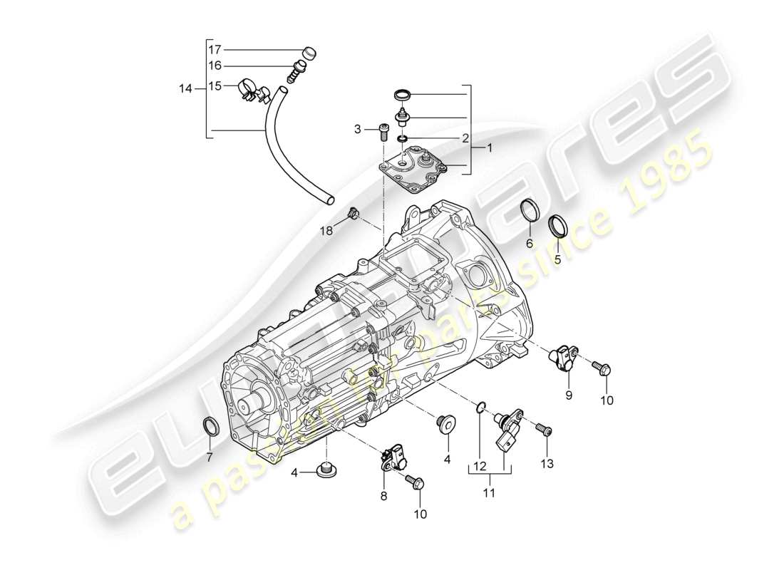 a part diagram from the porsche 2009 (cayenne e1 9pa) parts catalogue