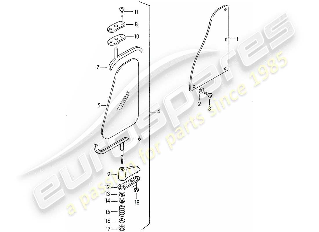 a part diagram from the porsche 1954 (356/356a) parts catalogue