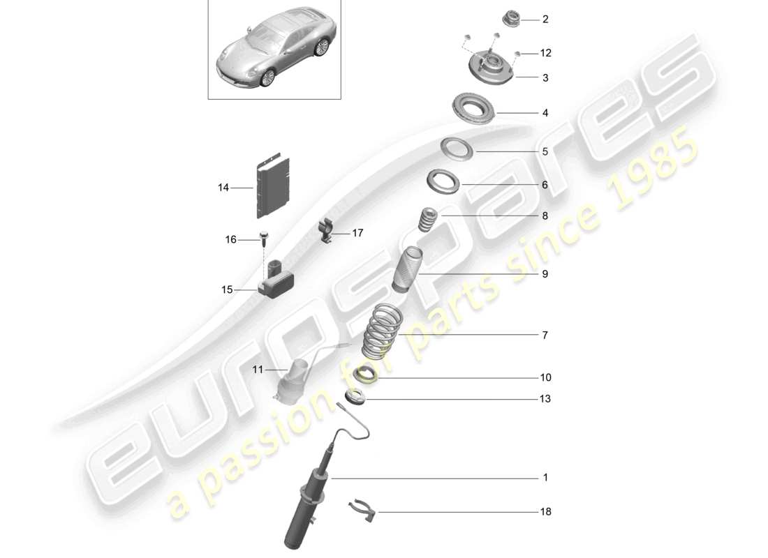a part diagram from the porsche 2018 (991-2) parts catalogue