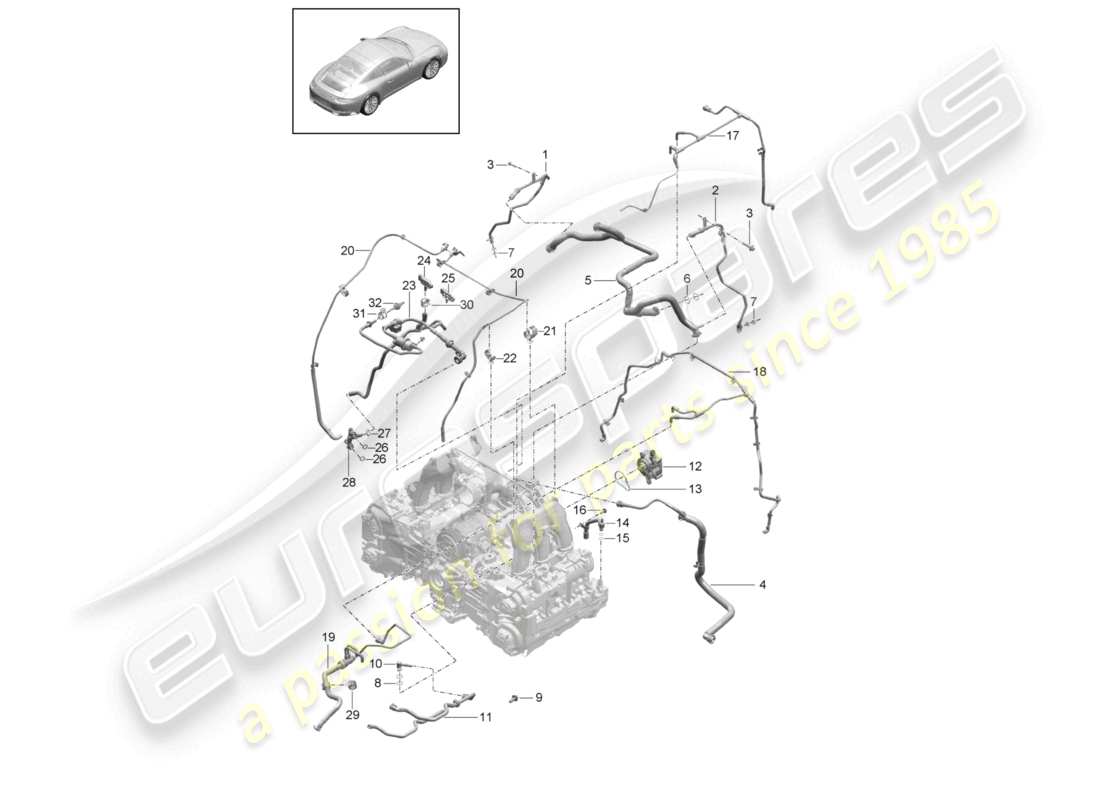a part diagram from the porsche 991 parts catalogue