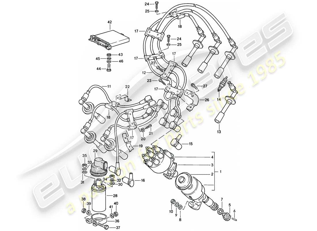 a part diagram from the porsche 1984 (911) parts catalogue